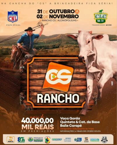 Imagem da notícia Laço Comprido em Alcinópolis: Rancho CS recebe etapa oficial do CNL com mais de R$ 40 mil em prêmios